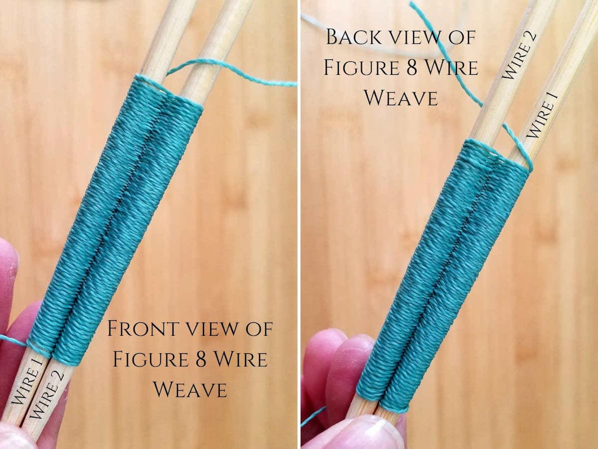 This image shows a comparison of the front and back surfaces of the Figure 8 wire weave. Visually, the differences are almost indistinguishable.
