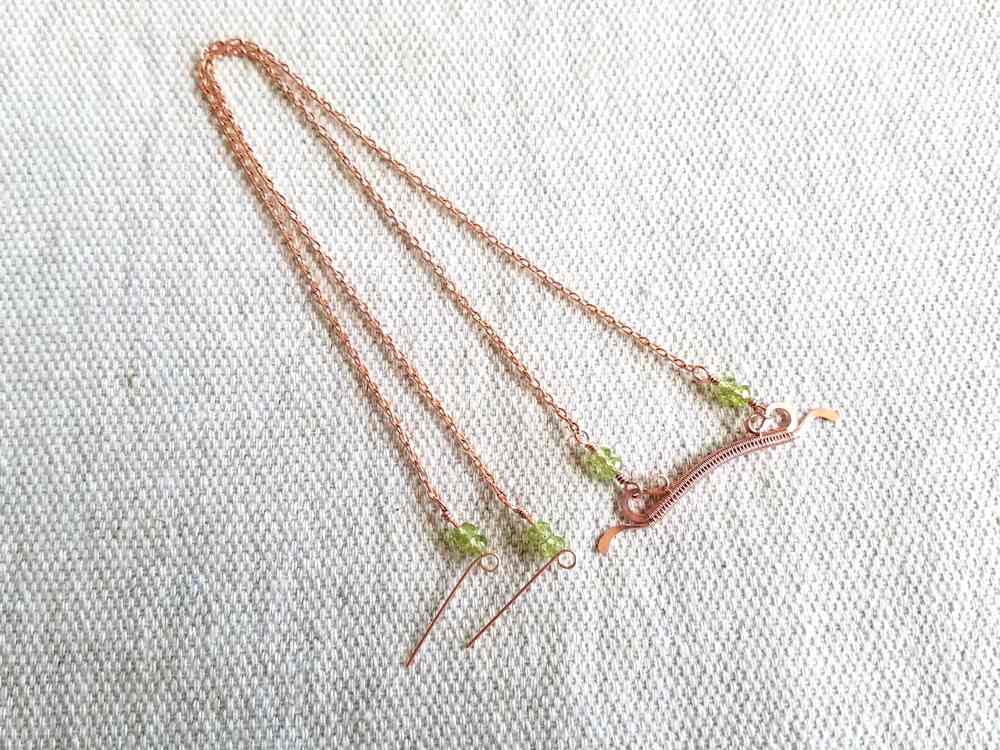 Delicate Bar Pendant, Step 19: Repeat steps 17 and 18 on the other side of the pendant. Your necklace is now ready for the clasp