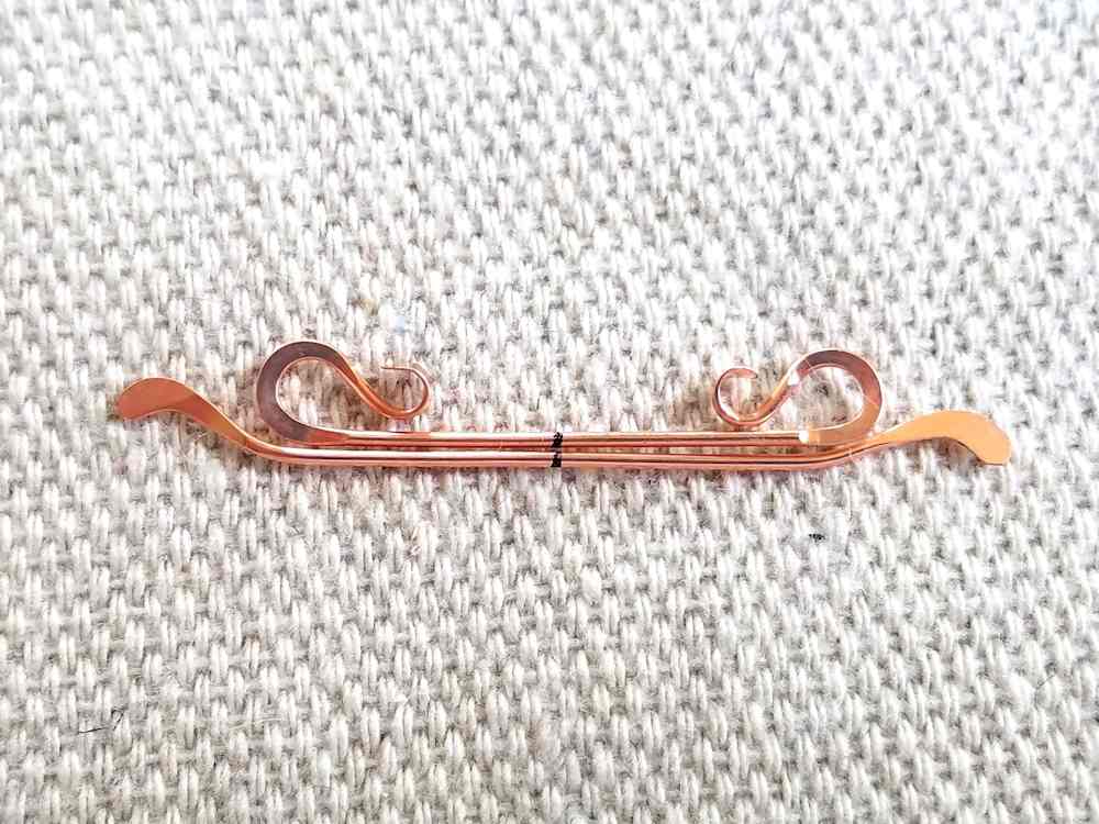 Delicate Bar Pendant, Step 9: Check core wires for fit and make any final adjustments before weaving them together