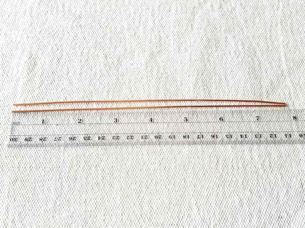 Step 9 - Measure and cut two 16ga core wires to the lengths specified in the tutorial.