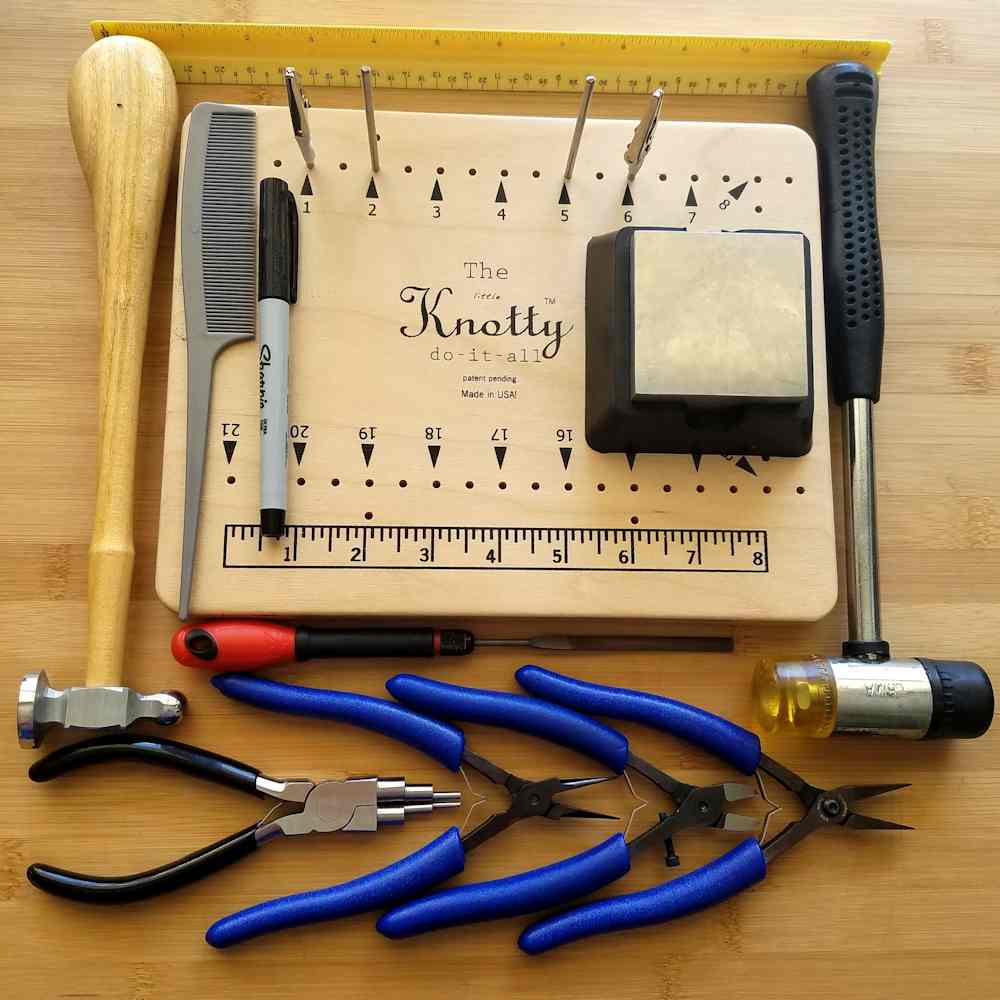 These are the tools needed to create the Spooky Halloween Tassel Earrings