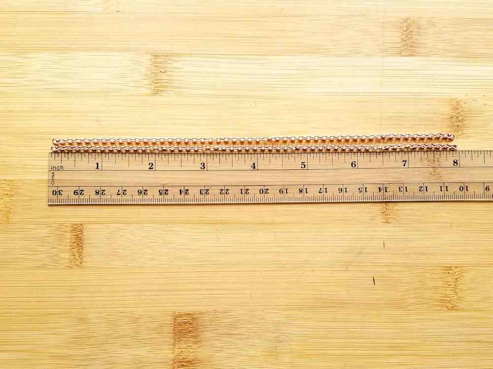 Step 22 - Cut two lengths of necklace chain.
