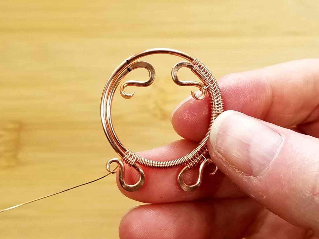 Weave Step 4 - continue weaving the two core wires as directed and as shown in this image.