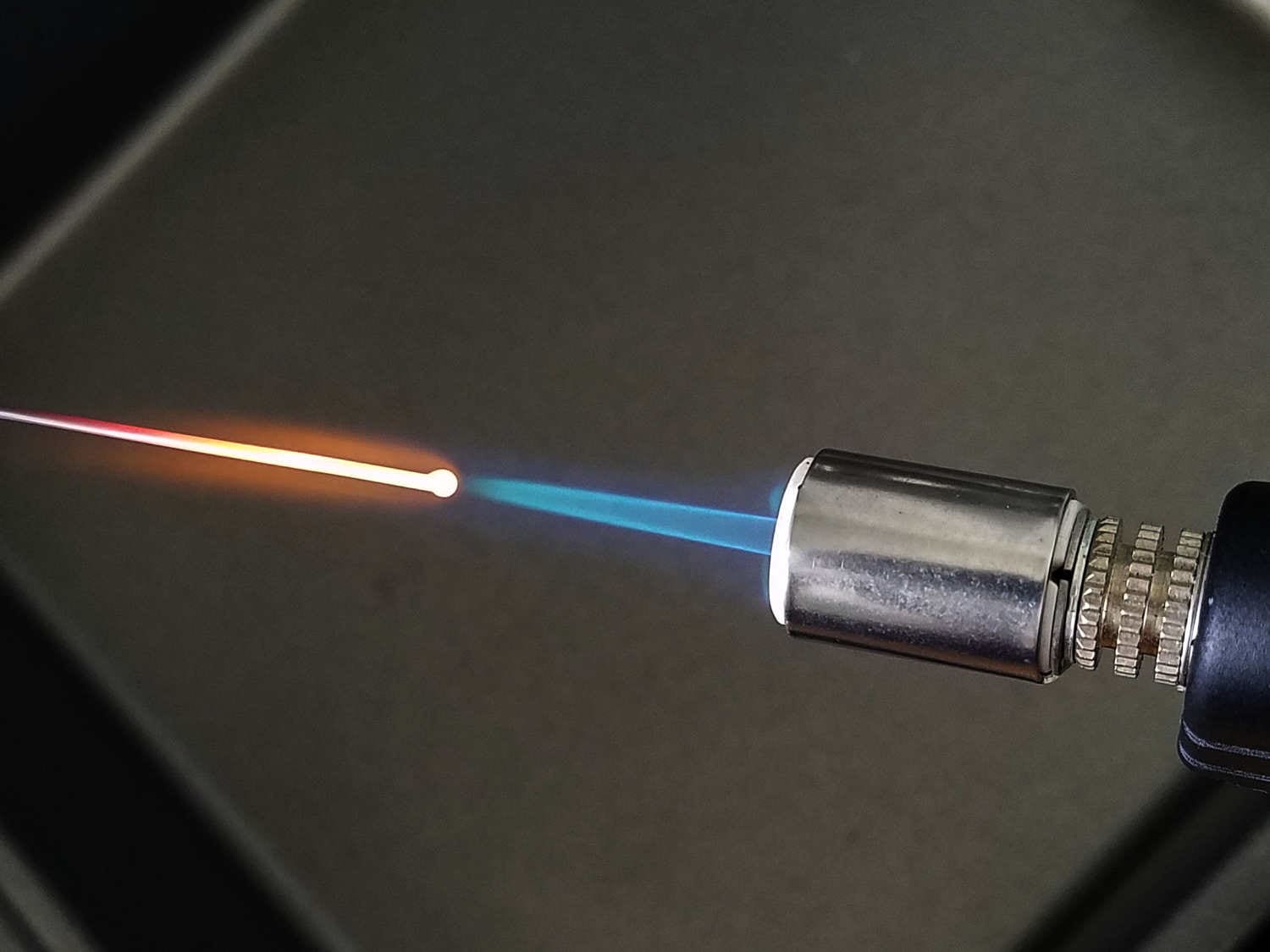 Balling copper wire with a butane torch
