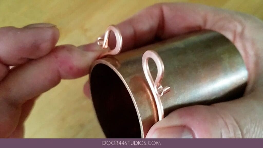 Shaping the circlet on a 1-3/4-inch mandrel