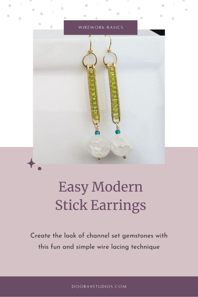 Modern Stick Earrings Tutorial - Pinnable Image