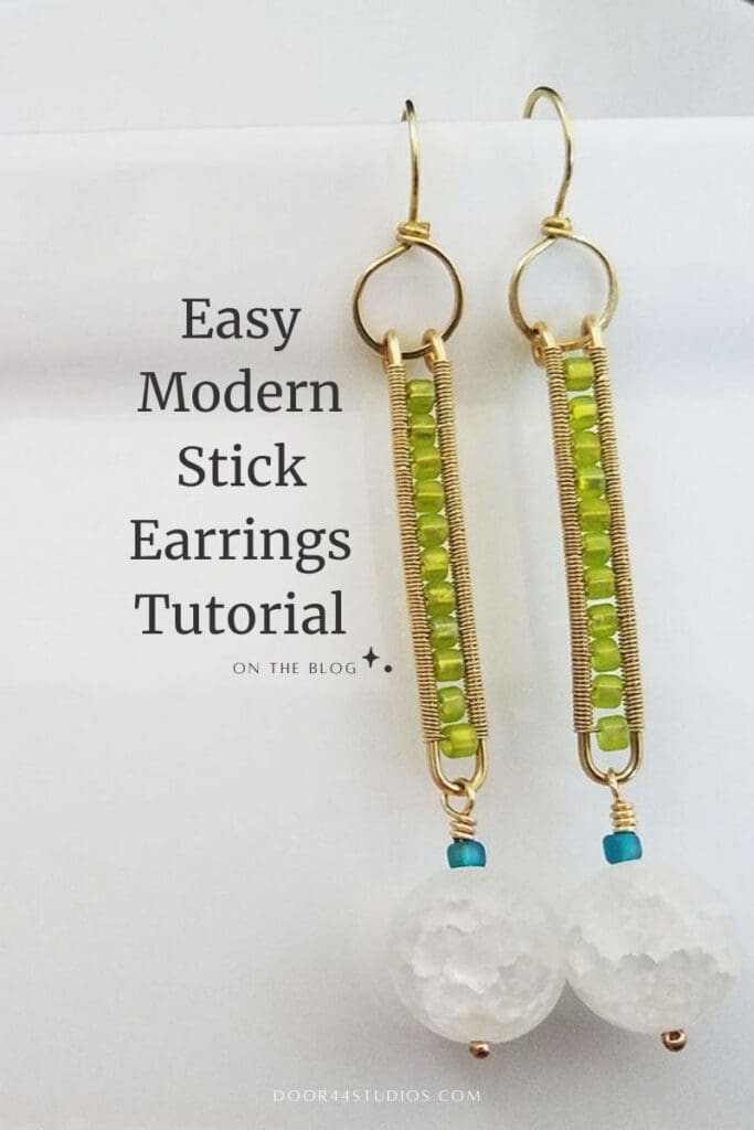 Modern Stick Earrings Tutorial - Pinnable Image