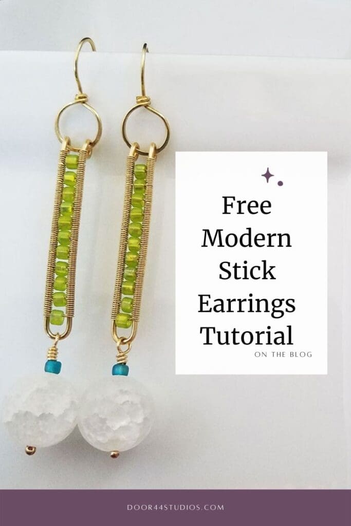 Modern Stick Earrings Tutorial - Pinnable Image