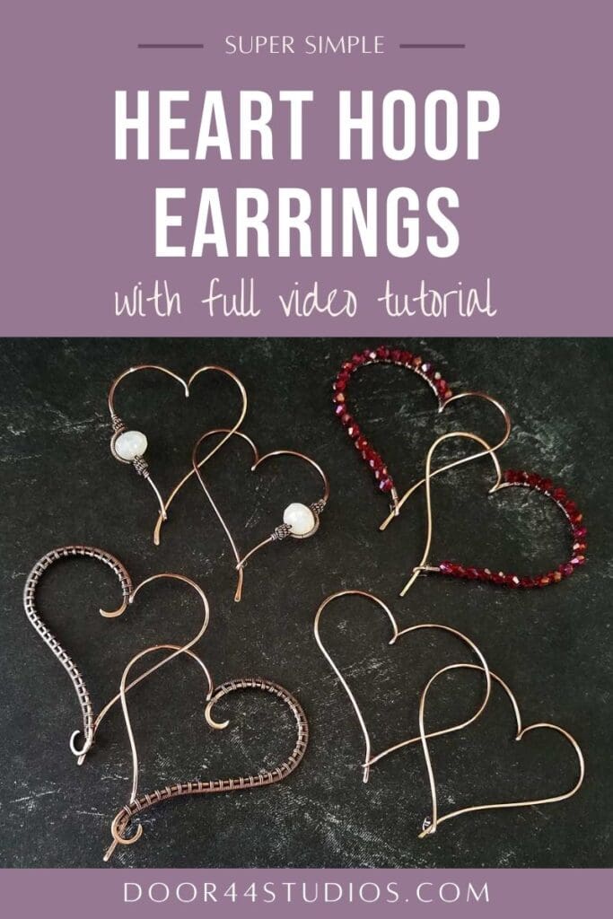 Simple Heart Hoop Earrings Tutorial - PIN006